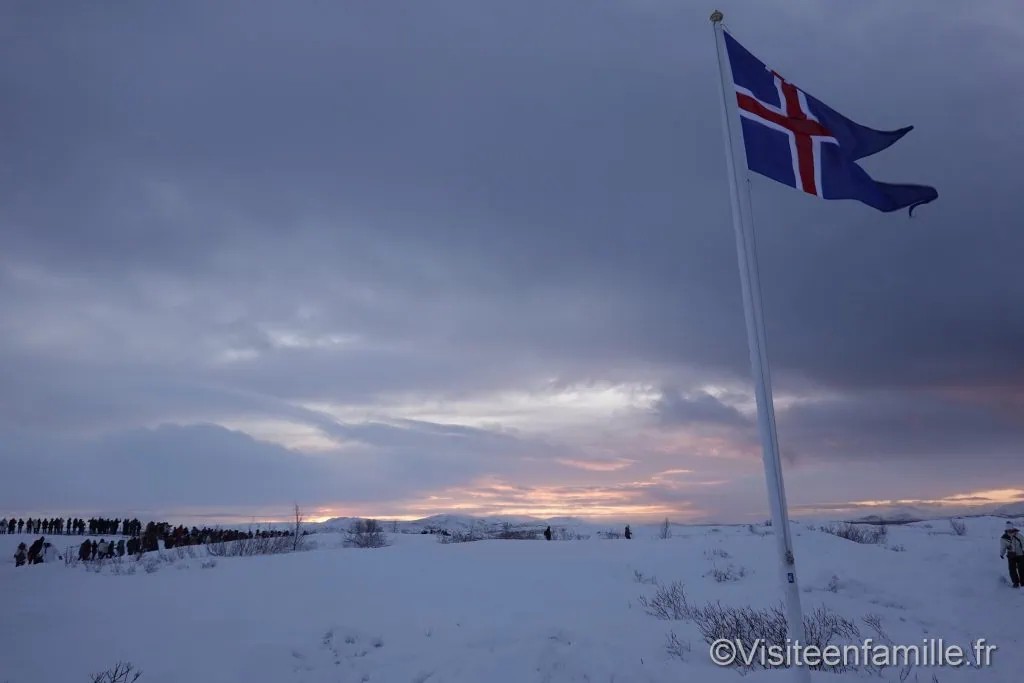 Drapeau Islandais au Golden circle