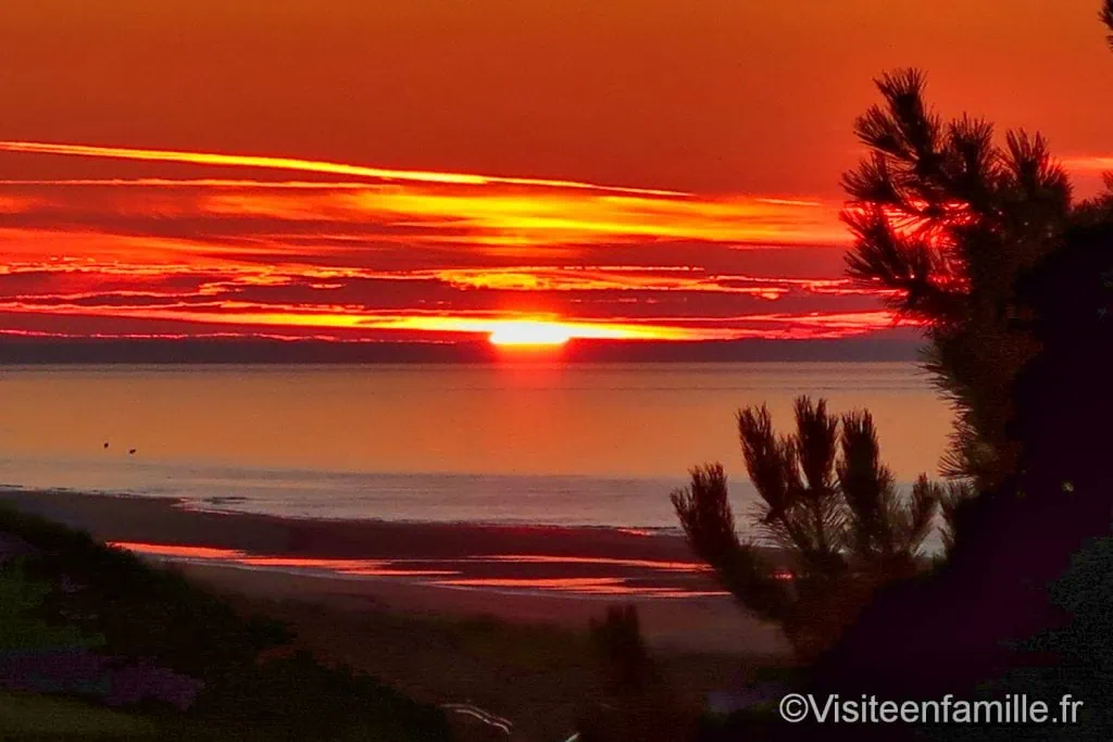 coucher de soleil sur Omaha beach