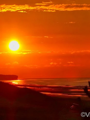 Coucher de soleil sur Omaha beach