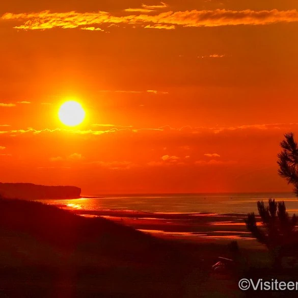 Coucher de soleil sur Omaha beach