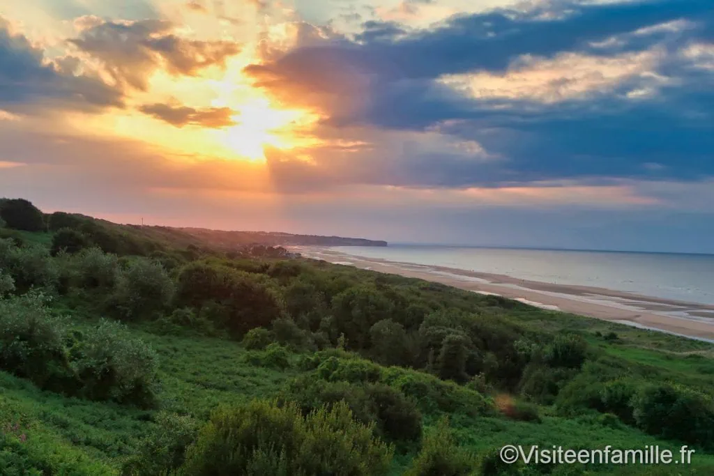 coucher de soleil sur Omaha beach
