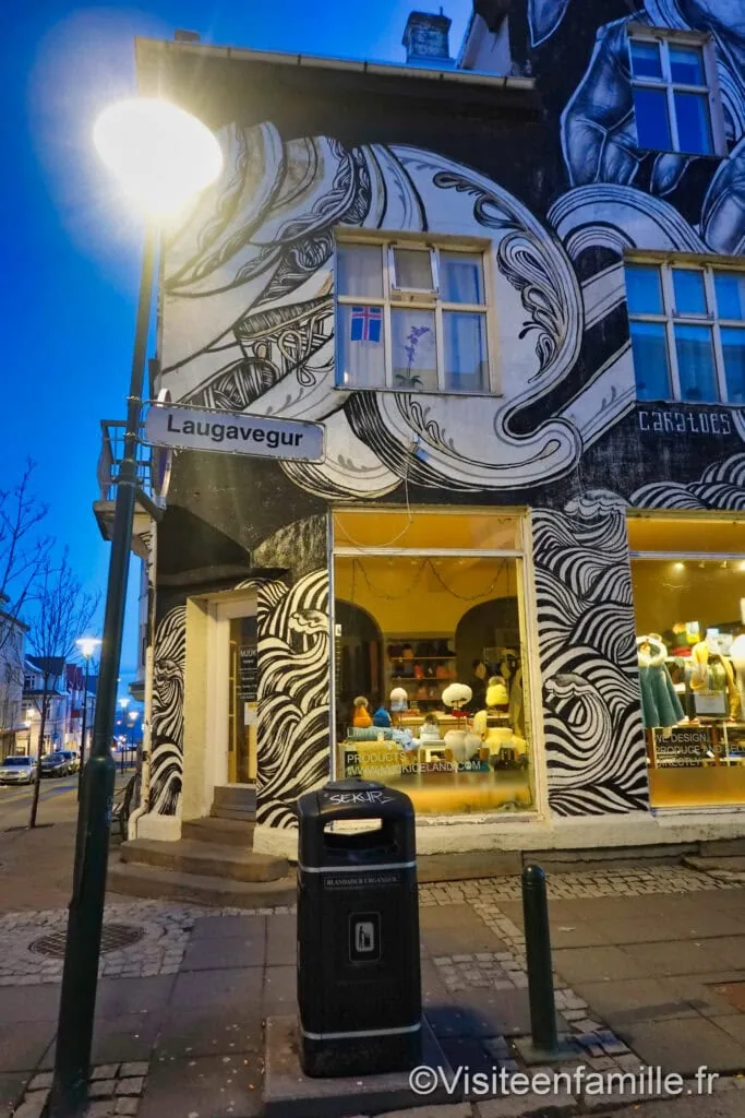 Fresque murale Reykjavik, rue Laugavegur