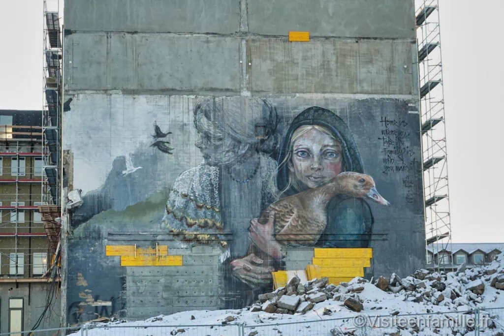 fresque murale poétique Reykjavik