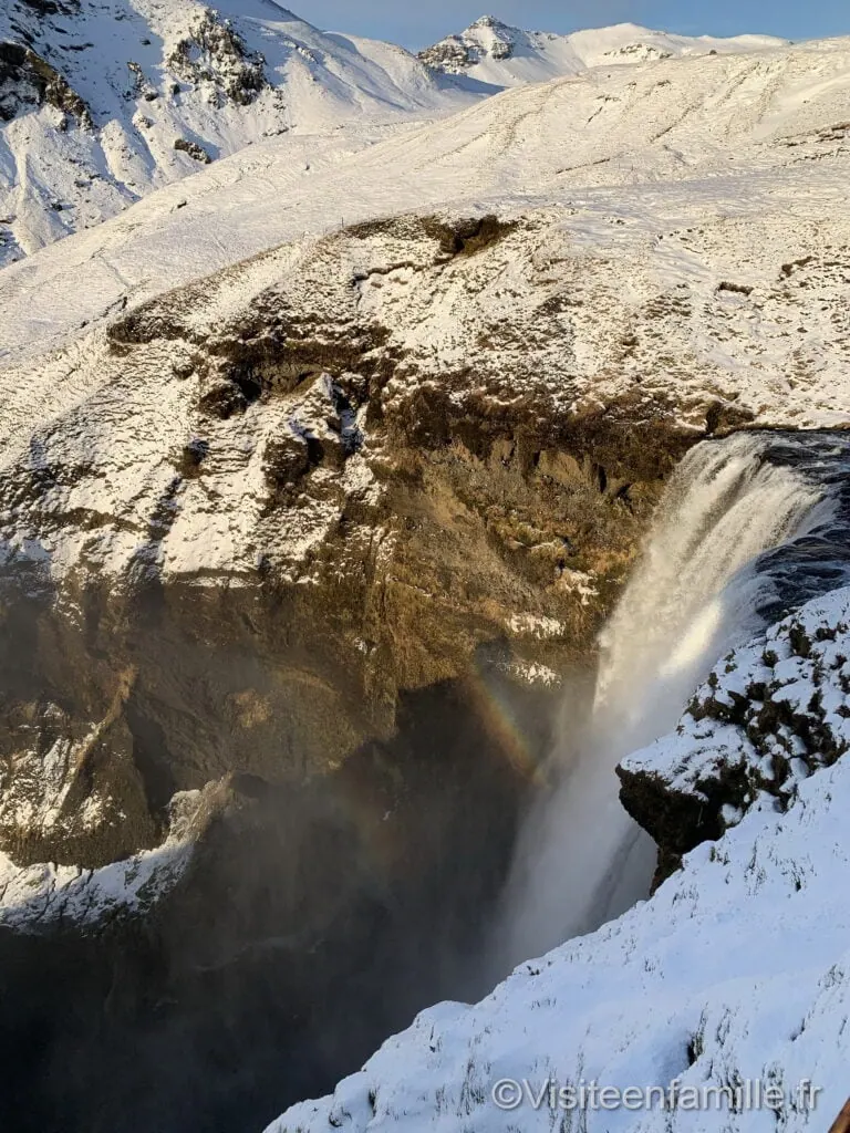 cascade Skógafoss vu du haut